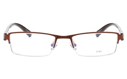 E1191 Stainless Steel/ZYL Mens&Womens Semi-rimless Square Optical Glasses