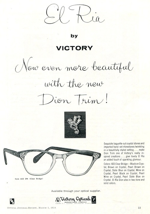 Victory Optical: Past (1954) And Present: Eyewear Style El Ria by