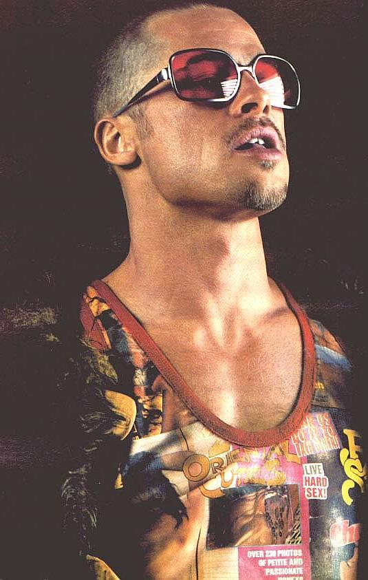 Brad Pitt as Tyler Durden in Fight Club wearing Sunglasses Brad Pitt as Tyler Durden in Fight Club wearing Sunglasses