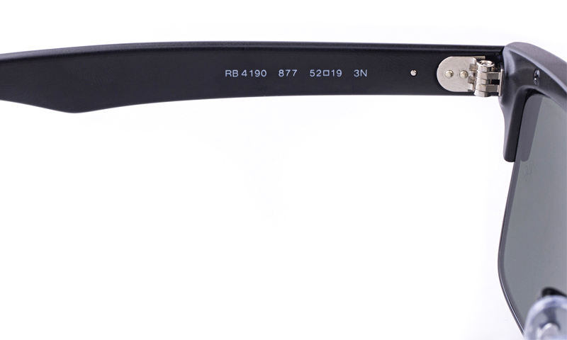 Ray-Ban RB4190 Stainless steel Mens Square Full Rim Sunglasses(Black(877))