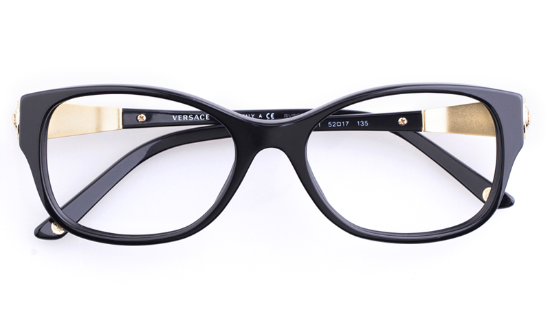 Versace Acetate Womens Oval Full Rim Optical Glasses