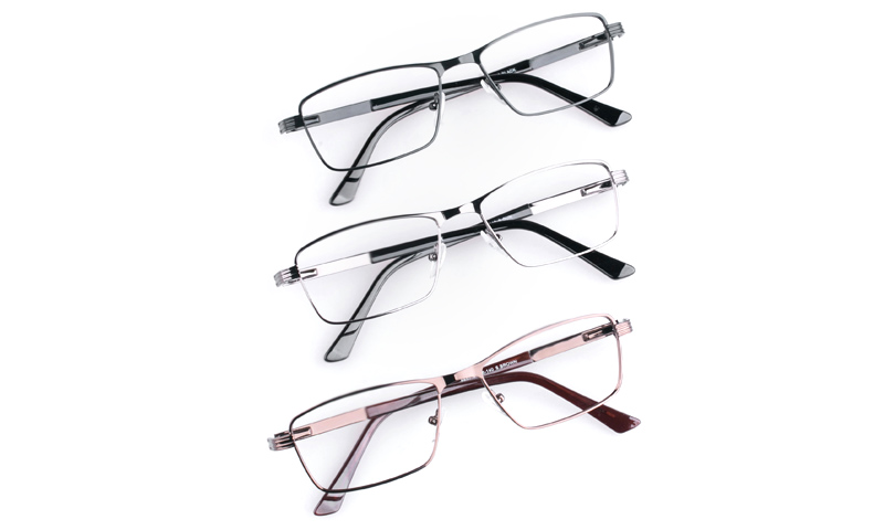 Poesia Stainless steel/PC Mens Full Rim Optical Glasses