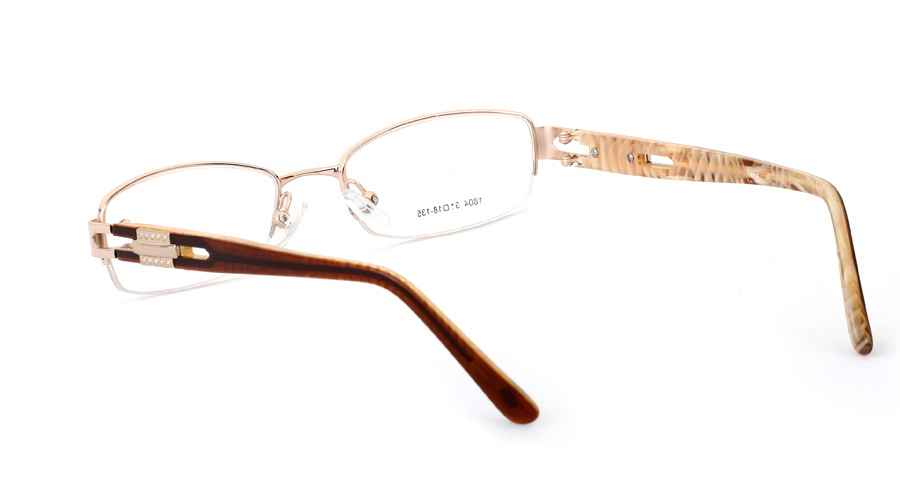 Vista First 1804 Stainless Steel/ZYL Half Rim Womens Optical Glasses