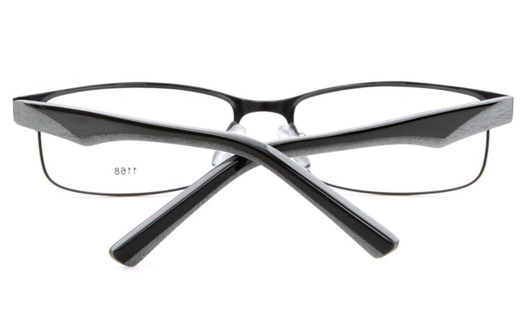 E1168 Stainless Steel/ZYL Mens&Womens Full Rim Square Optical Glasses