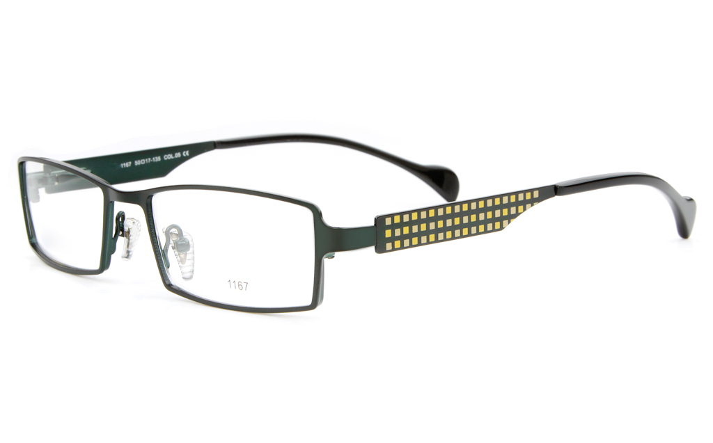 E1167 Stainless Steel Mens&Womens Full Rim Square Optical Glasses