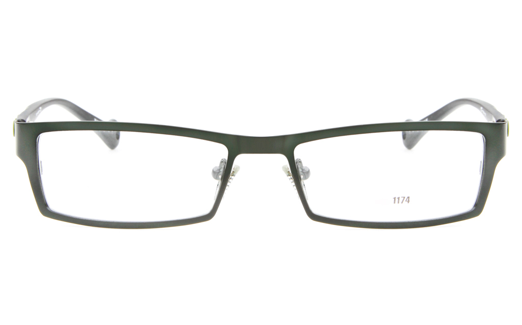 E1174 Stainless Steel/ZYL Mens&Womens Full Rim Square Optical Glasses