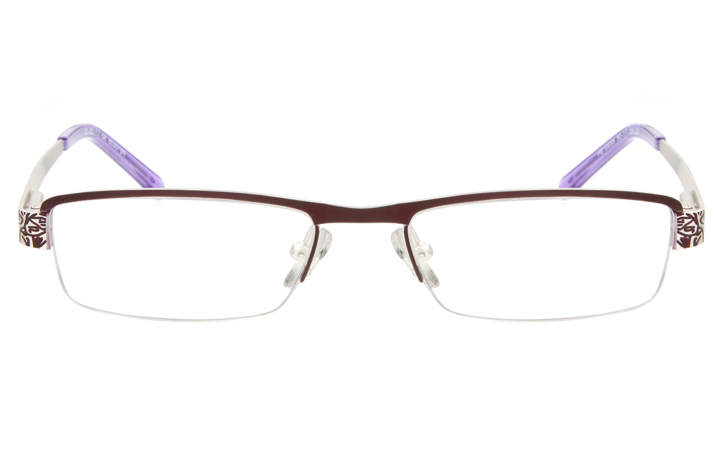 10035 Stainless Steel Womens Semi-rimless Square Optical Glasses