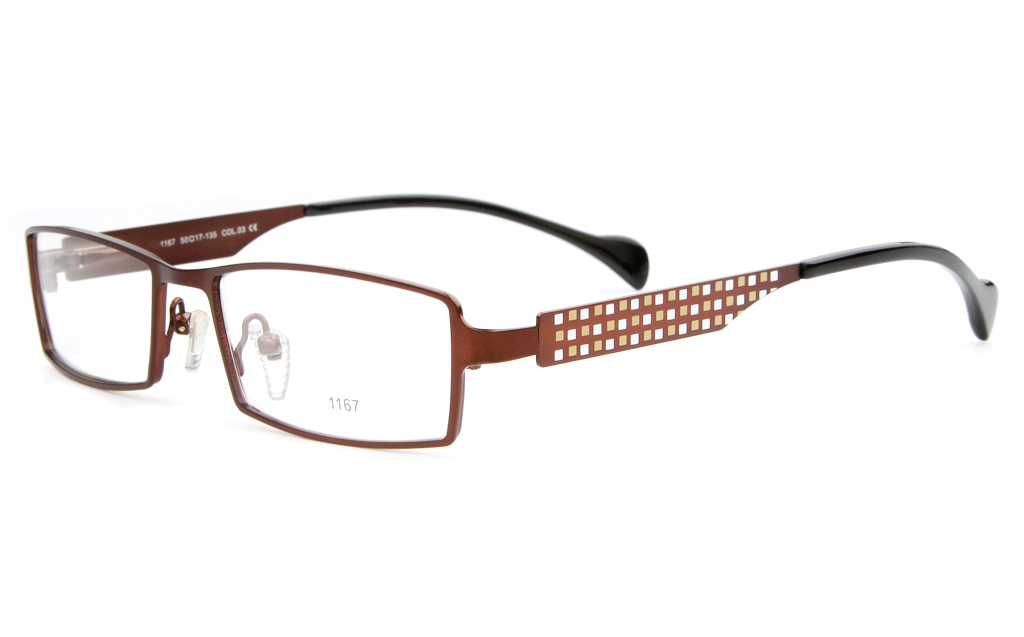 E1167 Stainless Steel Mens&Womens Full Rim Square Optical Glasses