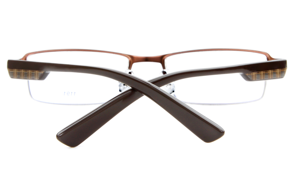 E1191 Stainless Steel/ZYL Mens&Womens Semi-rimless Square Optical Glasses