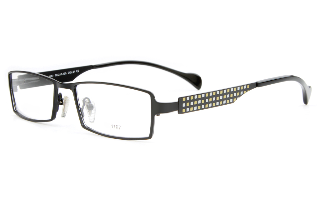 E1167 Stainless Steel Mens&Womens Full Rim Square Optical Glasses