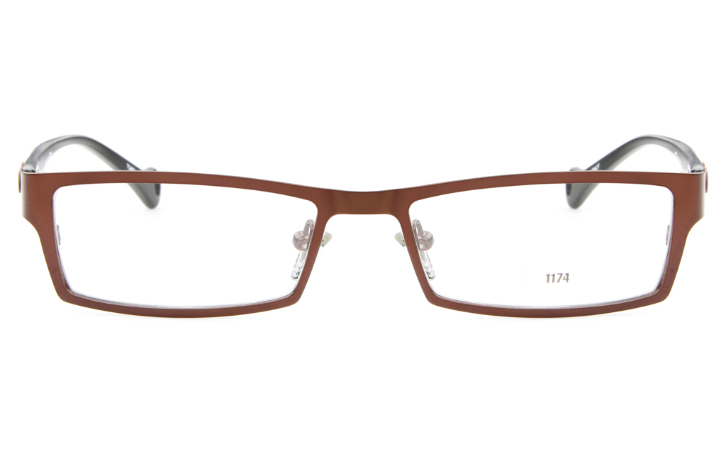 E1174 Stainless Steel/ZYL Mens&Womens Full Rim Square Optical Glasses