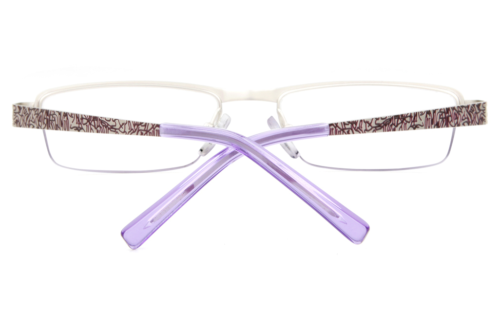 10035 Stainless Steel Womens Semi-rimless Square Optical Glasses