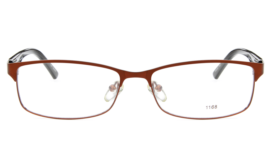 E1168 Stainless Steel/ZYL Mens&Womens Full Rim Square Optical Glasses