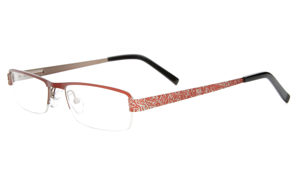 10035 Stainless Steel Womens Semi-rimless Square Optical Glasses