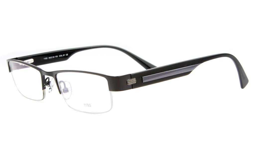Stainless Steel/ZYL Mens&Womens Semi-rimless Square Optical Glasses