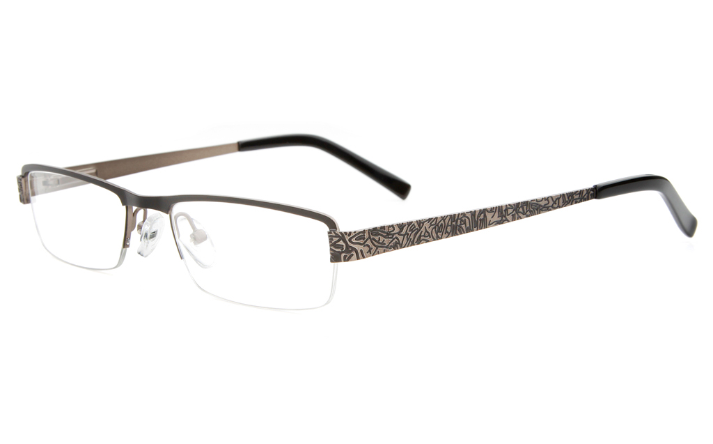 10035 Stainless Steel Womens Semi-rimless Square Optical Glasses