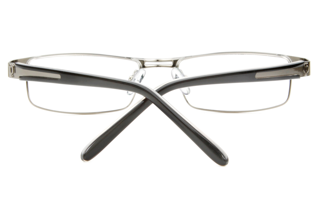 P8496 Stainless Steel/ZYL Mens&Womens Semi-rimless Square Optical Glasses