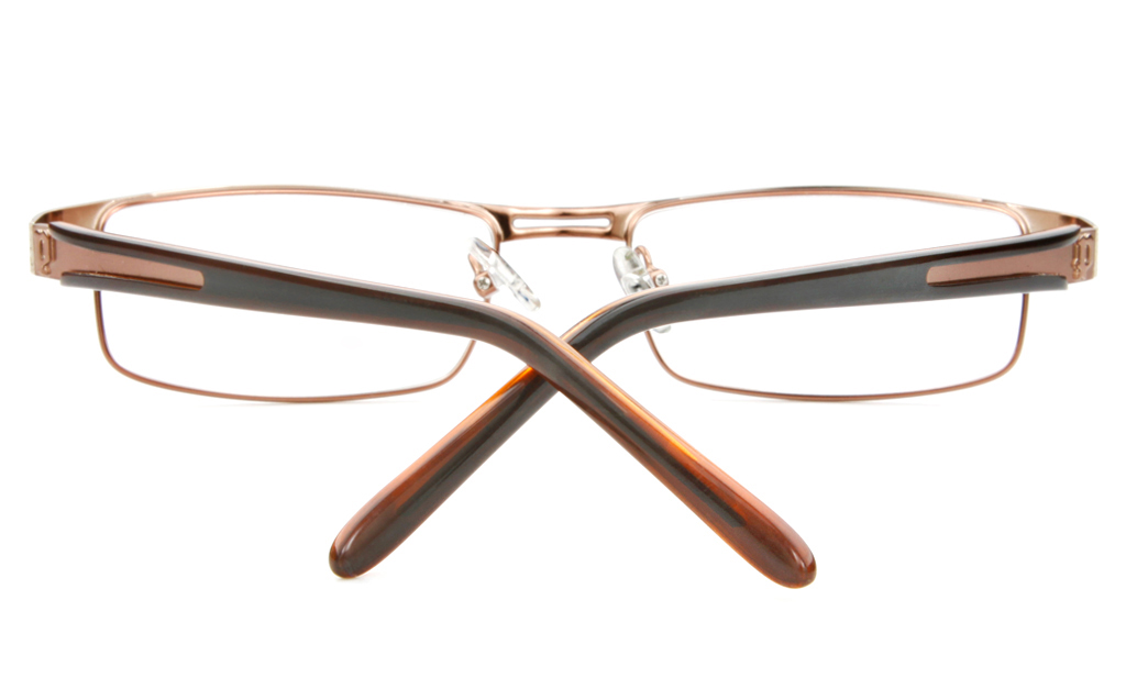 P8496 Stainless Steel/ZYL Mens&Womens Semi-rimless Square Optical Glasses