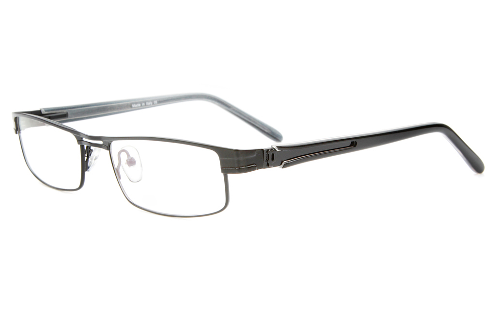 P8496 Stainless Steel/ZYL Mens&Womens Semi-rimless Square Optical Glasses