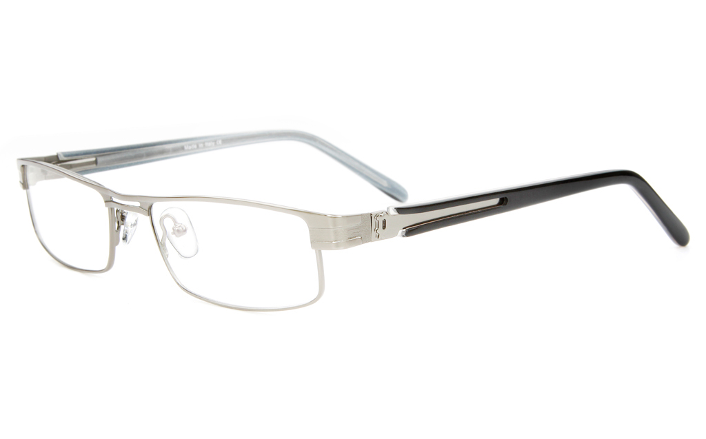 P8496 Stainless Steel/ZYL Mens&Womens Semi-rimless Square Optical Glasses