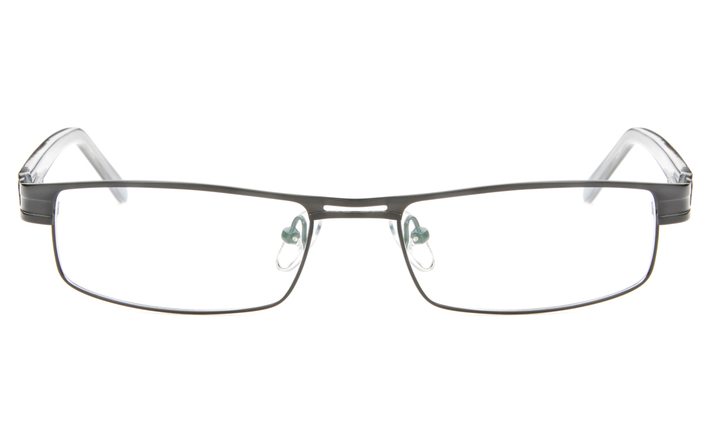 P8496 Stainless Steel/ZYL Mens&Womens Semi-rimless Square Optical Glasses