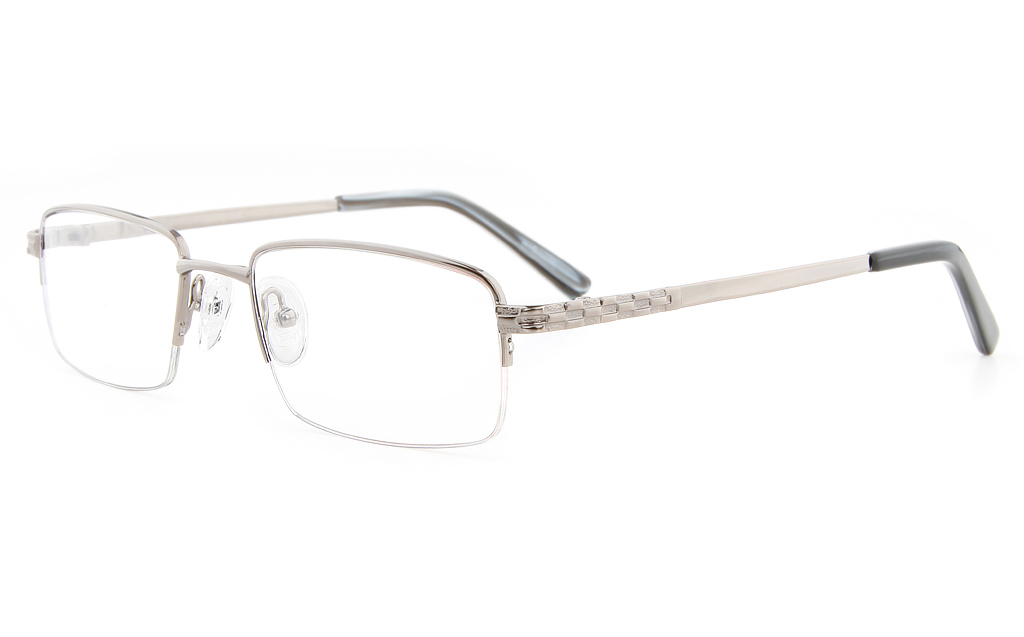 Vista First 2114 Titanium Memory Mens Semi-rimless Square Optical Glasses