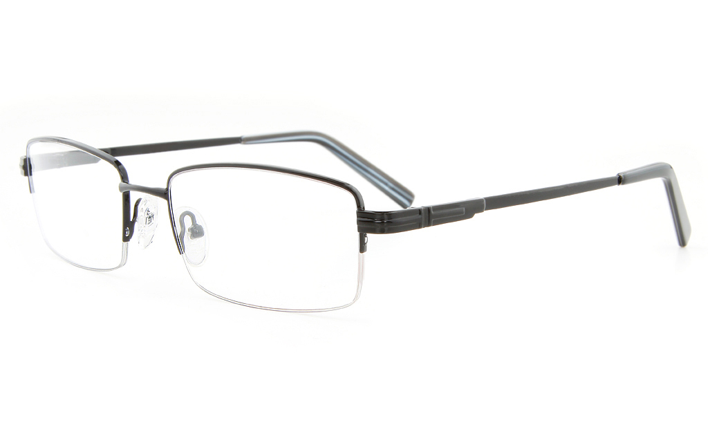 Vista First 2113 Titanium Memory Mens Semi-rimless Square Optical Glasses