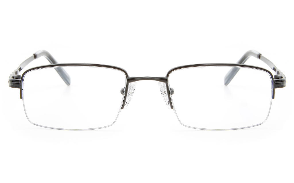 Vista First 2114 Titanium Memory Mens Semi-rimless Square Optical Glasses