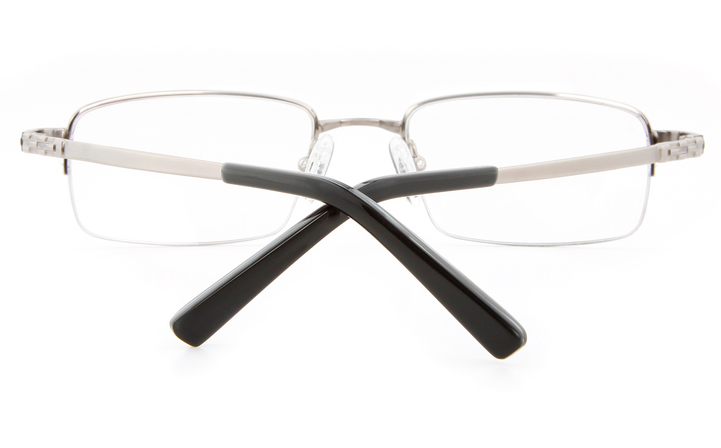 Vista First 2114 Titanium Memory Mens Semi-rimless Square Optical Glasses