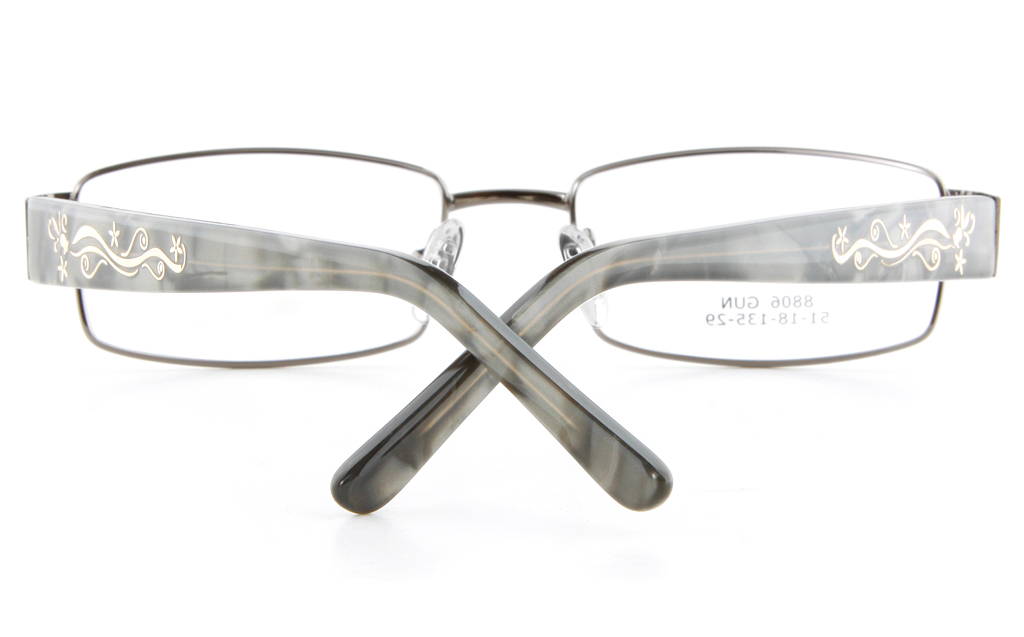 Vista First 8806 Stainless Steel/ZYL  Womens Full Rim Optical Glasses - Oval Frame