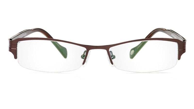 Vista First 1054 Stainless Steel/ZYL Half Rim Mens Optical Glasses