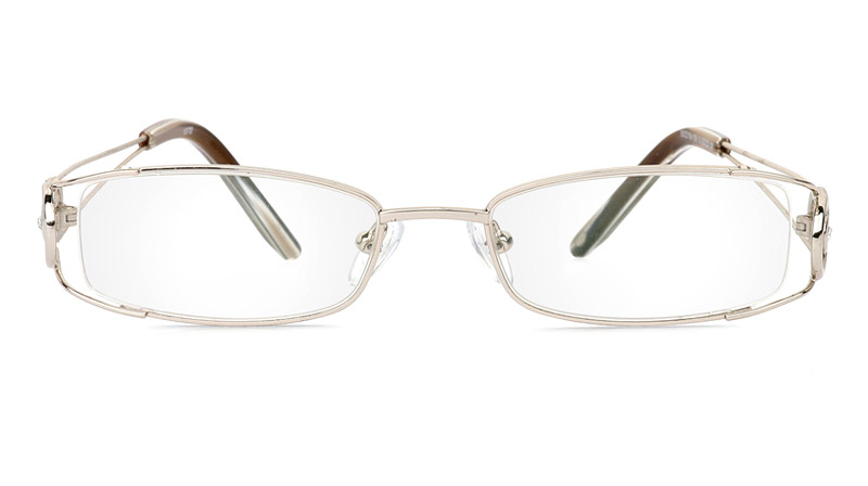 Vista First 1070 Stainless Steel/ZYL Half Rim Womens Optical Glasses