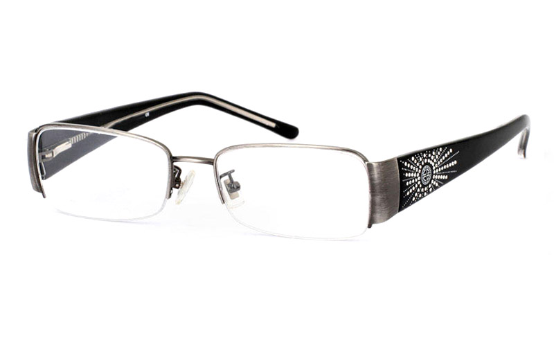 CR3457 Stainless Steel/ZYL Half Rim Womens Optical Glasses