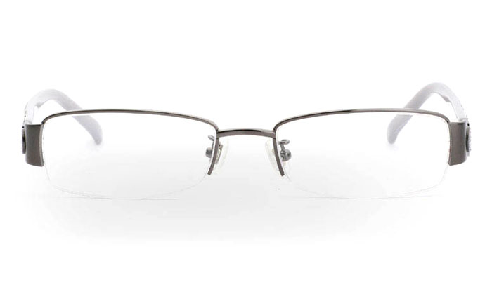 CR3459 Stainless Steel/ZYL Half Rim Womens Optical Glasses