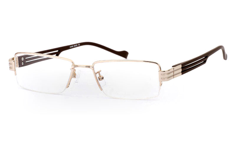 CR3439 Stainless Steel/ZYL Half Rim Mens Optical Glasses