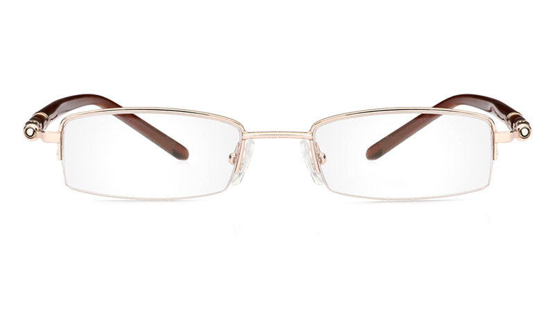 Poesia 1038 Stainless Steel/ZYL Half Rim Mens Optical Glasses