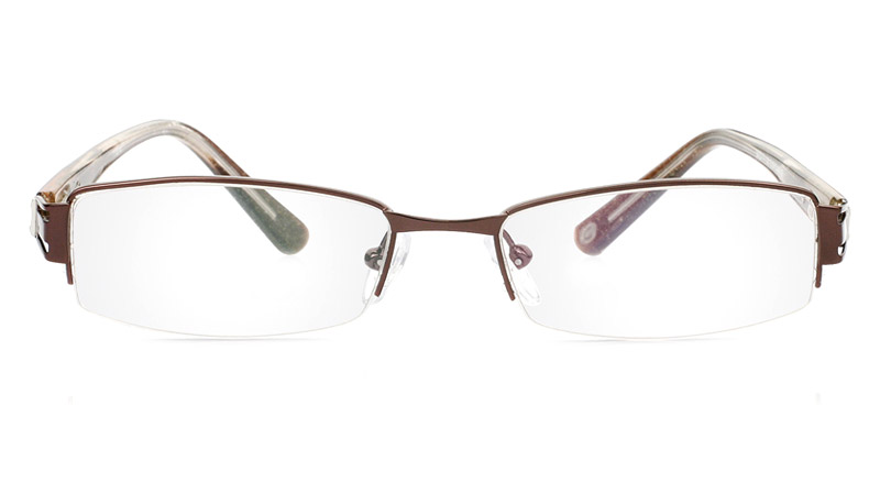 Vista First 1074 Stainless Steel/ZYL Half Rim Mens Optical Glasses