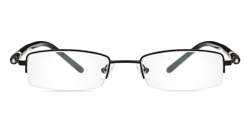 Poesia 1038 Stainless Steel/ZYL Half Rim Mens Optical Glasses