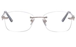 Vista First 8936 Stainless steel/ZYL Womens Rimless Optical Glasses for Fashion,Classic,Nose Pads Bifocals