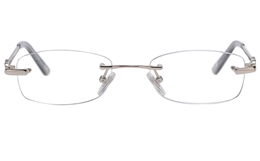 Vista First 8938 Stainless steel/ZYL Womens Rimless Optical Glasses for Fashion,Classic,Nose Pads Bifocals
