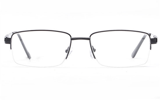 Poesia 6061 Stainless Steel Mens Semi-rimless Optical Glasses