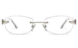 Vista First 8960 Stainless steel/ZYL Womens Rimless Optical Glasses for Fashion,Classic,Nose Pads Bifocals