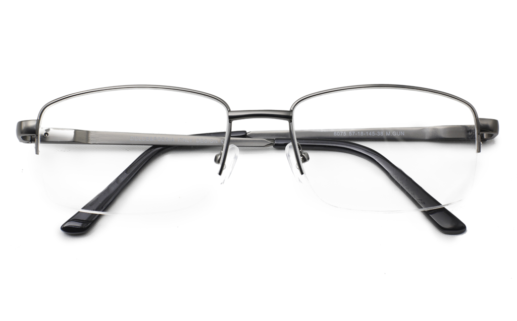 Big Mens Eyeglasses 6075 Half Rimless glasses