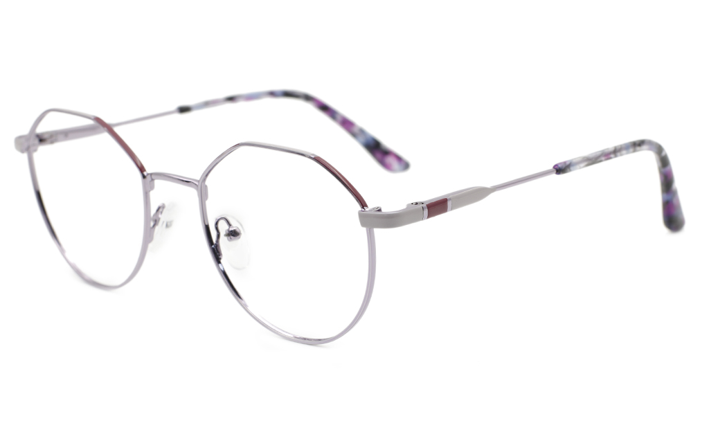 Half Hexagonal Oval glasses(Purple)