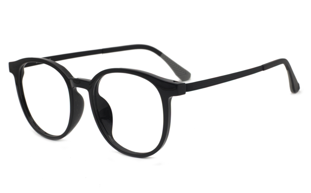 Round Plastic with metal Eyeglasses