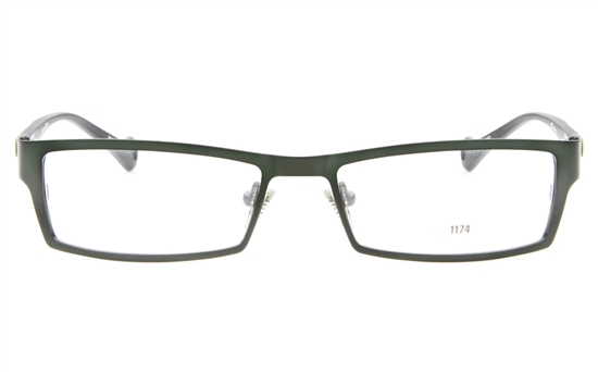 E1174 Stainless Steel/ZYL Mens&Womens Full Rim Square Optical Glasses