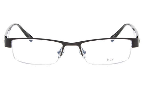 E1193 Stainless Steel/ZYL Mens&Womens Semi-rimless Square Optical Glasses