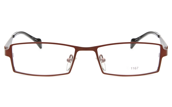E1167 Stainless Steel Mens&Womens Full Rim Square Optical Glasses