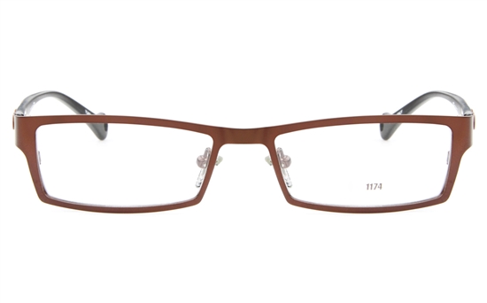 E1174 Stainless Steel/ZYL Mens&Womens Full Rim Square Optical Glasses