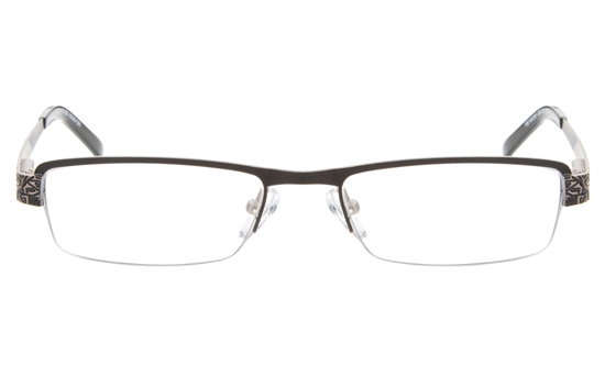 10035 Stainless Steel Womens Semi-rimless Square Optical Glasses